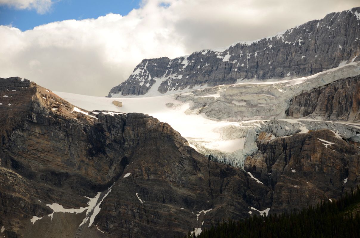 34 Crowfoot Mountain and Glacier In Summer From Viewpoint On Icefields Parkway